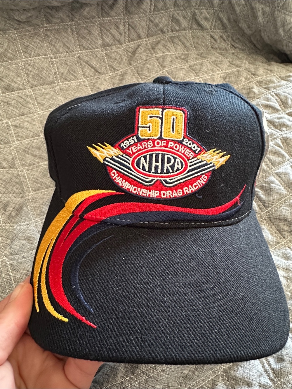 NHRA 50th Anniversary Black Racing Cap with Red & Yellow Accents Limited Edition